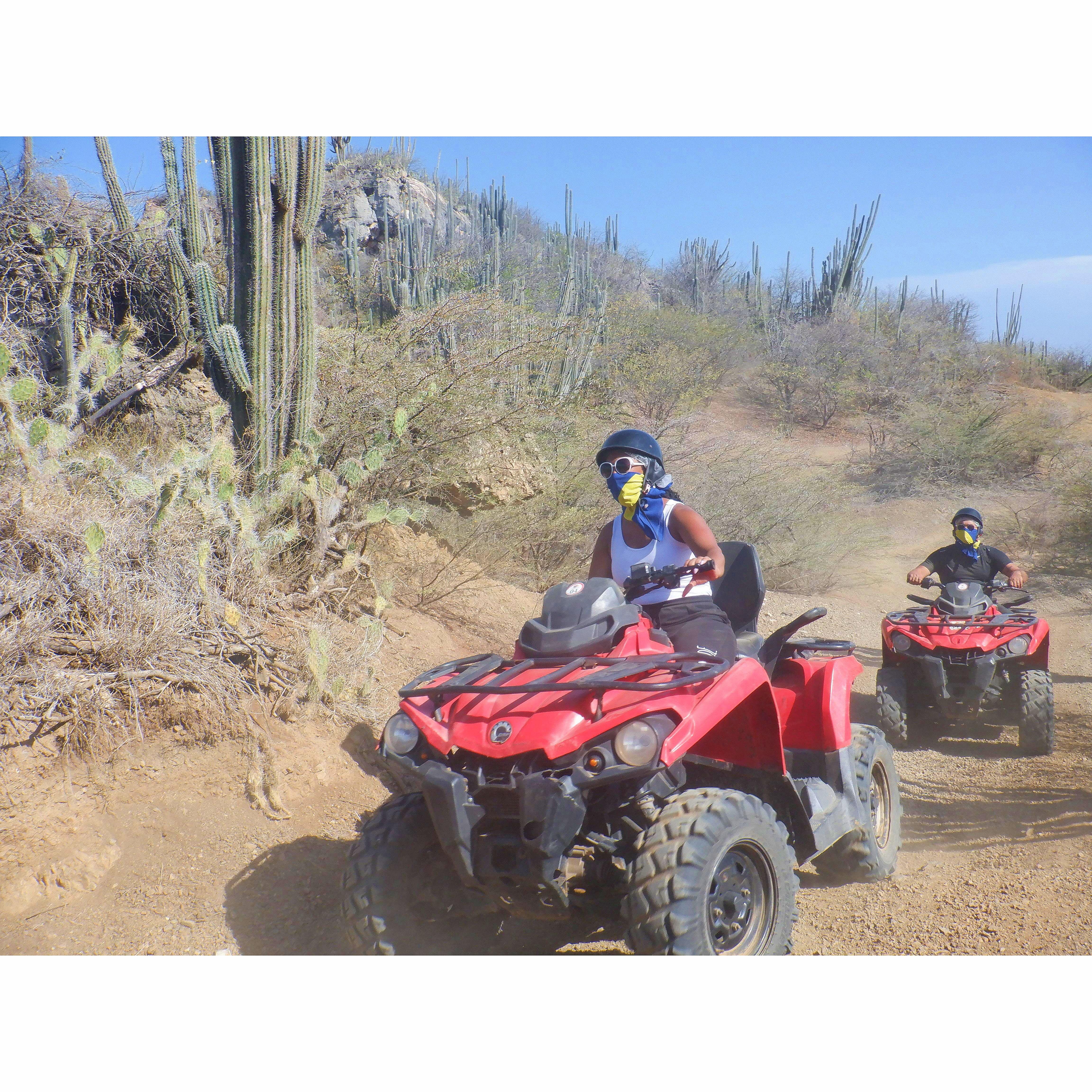 Cruising on an ATV excursion under the supervision of "The Captain," who advised Lamar he should *definitely* propose.