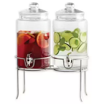 Dailyware™ Twin 1-Gallon Beverage Dispenser with Metal Rack
