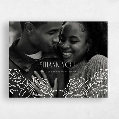 Light Oatmeal, Beige Wedding Thank You - Silvana Photo