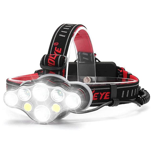 Victoper Rechargeable Headlamp, 8 LED 18000 High Lumen Bright Head Lamp with Red Light, Lightweight USB Head Light, 8 Mode Waterproof Head Flashlight for Outdoor Running Hunting Hiking Camping Gear