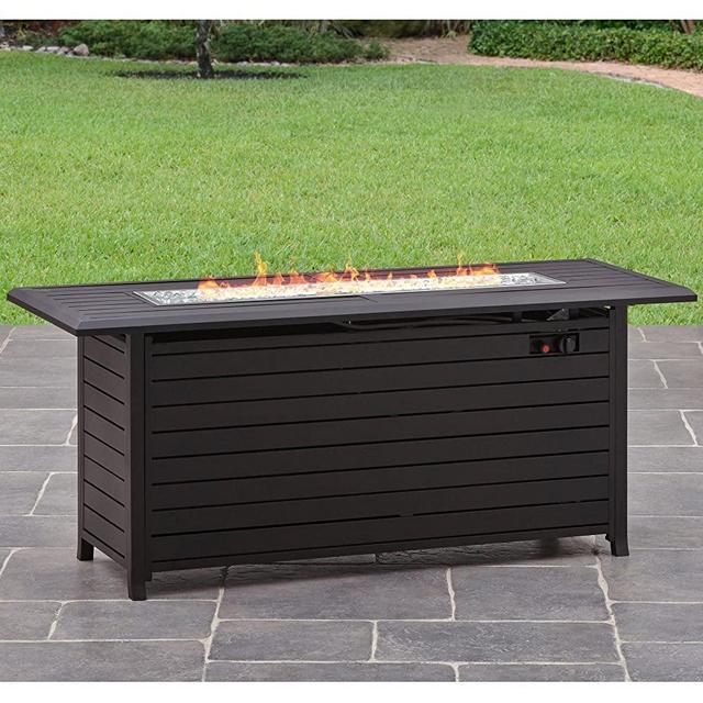 Better Homes and Gardens Carter Hills, Durable and Rust-Resistant Design 57" Rectangular Gas Fire Pit, with Stainless Steel Burner (Rectangular Carter)