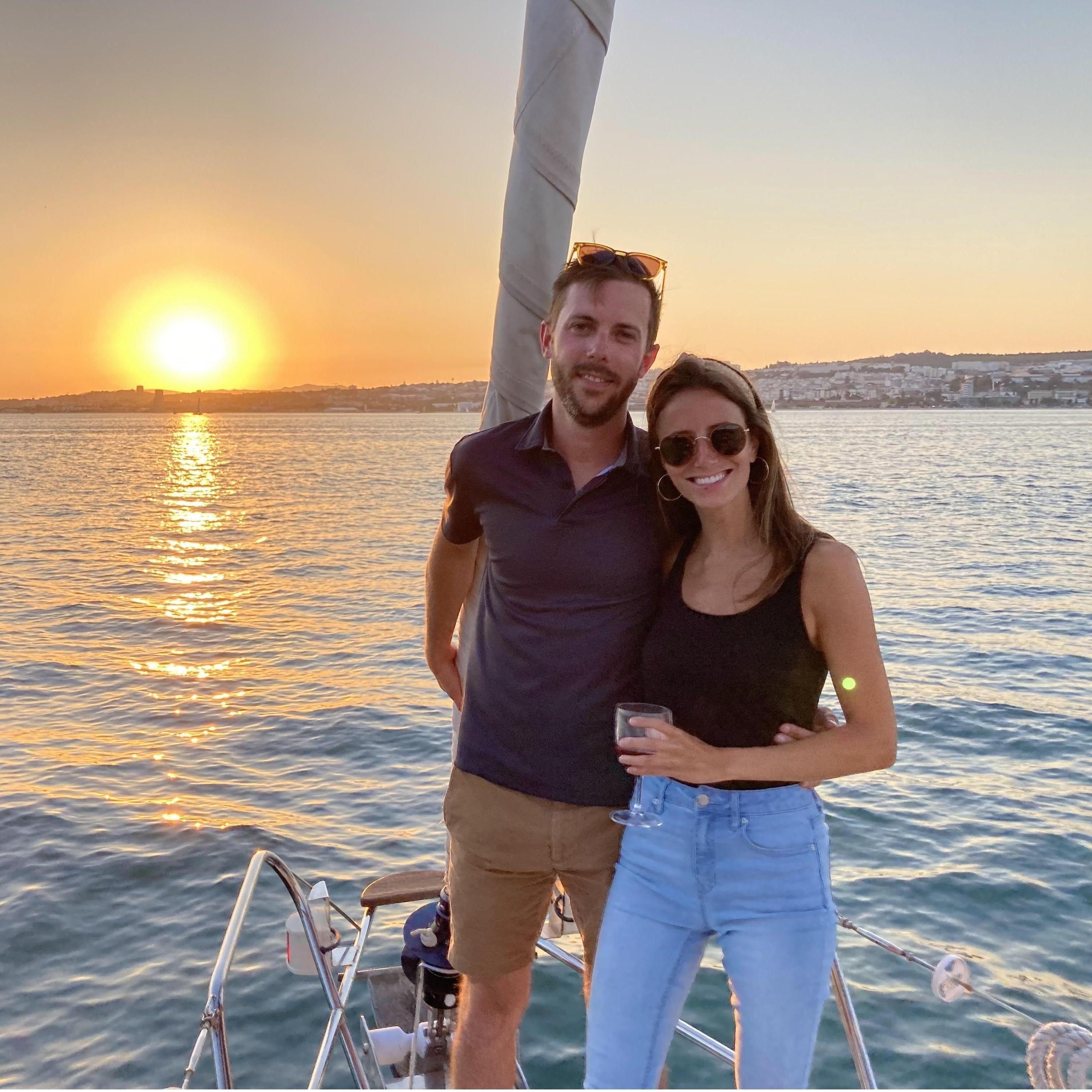 Sunset sail in Lisbon, Portugal.