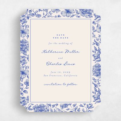 Blue Ticket Wedding Save the Date - Sogno Portrait