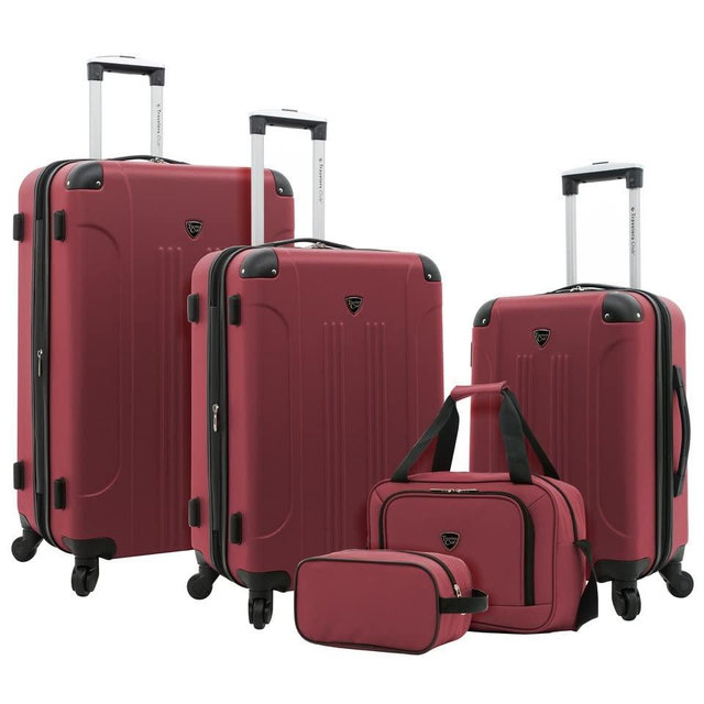Travelers Club Sky+ Luggage Set, Apple Butter, 5 Piece