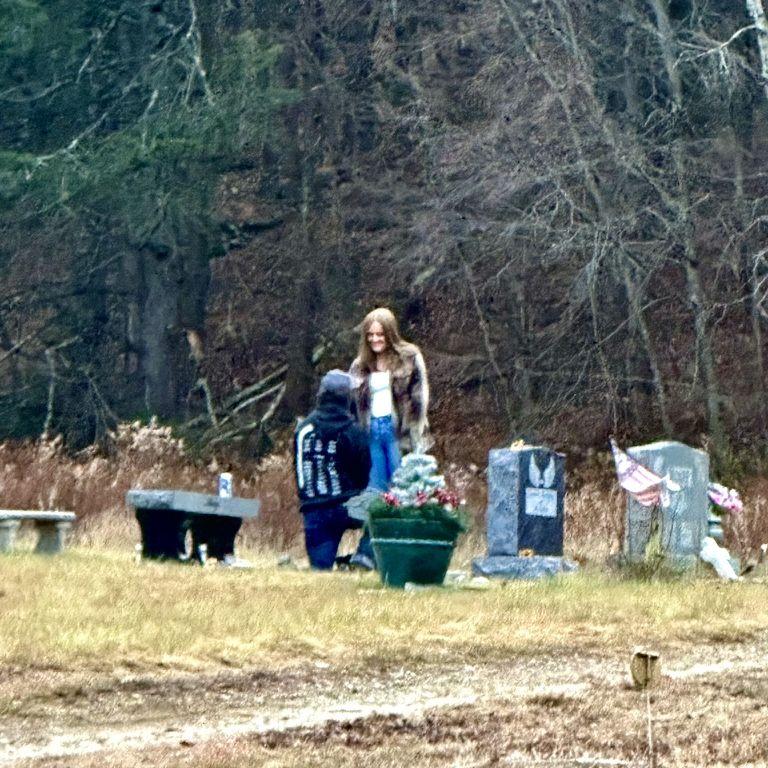 Gavin Proposing to Courtney at his mother Megans grave