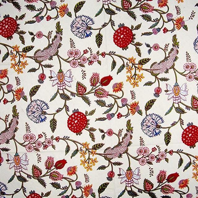 HOMESTEAD Floral Berry Round Cotton Tablecloth 72" Multi Color