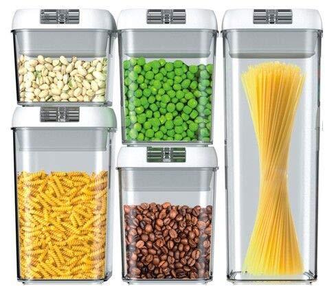 Food Storage Containers with Lids, 5 Pieces Set Airtight Food Containers, Interchangeable Lock Design
