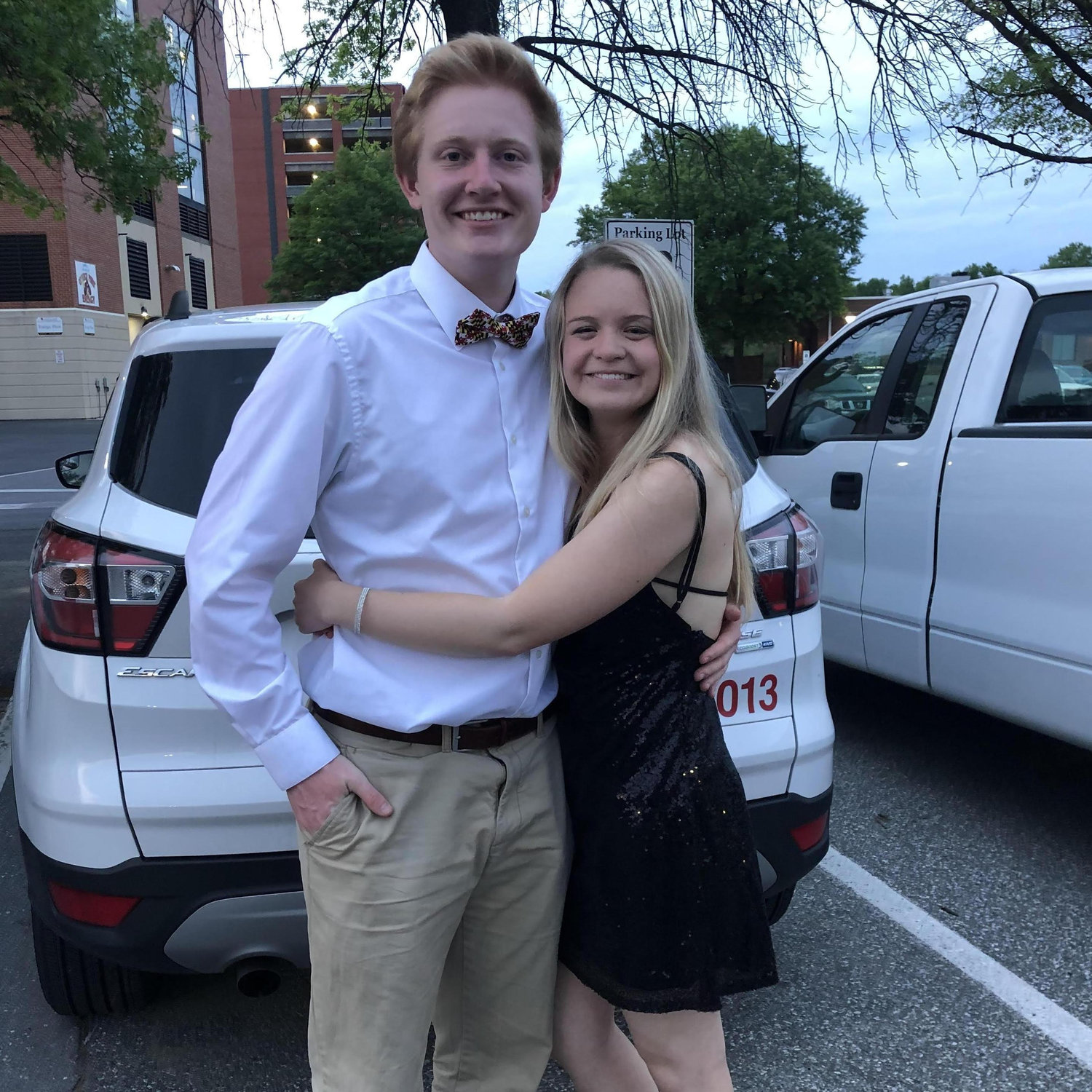 Chase visiting Chloe at UMD for her sorority formal (April 2019)
