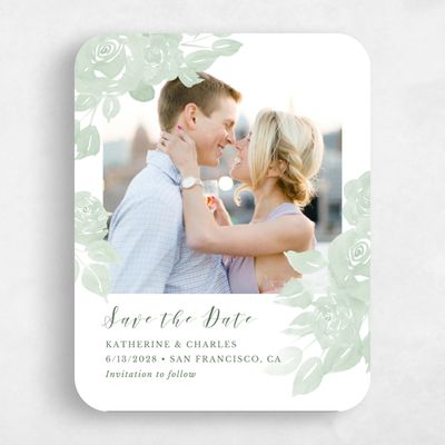 Green Rounded Wedding Save the Date - Clemson Portrait
