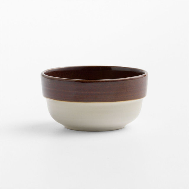 Umber Brown Rimmed Ceramic Pinch Bowl