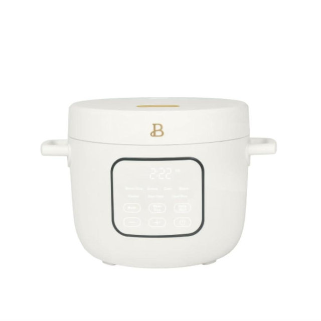 14-Cup Rice & Grain Cooker by Drew Barrymore, Touch-Activated Display, 8 Presets, Ceramic Nonstick Coating, Steamer & Egg Tray, Automatic Keep Warm, Programmable 24 Hours (Icing)