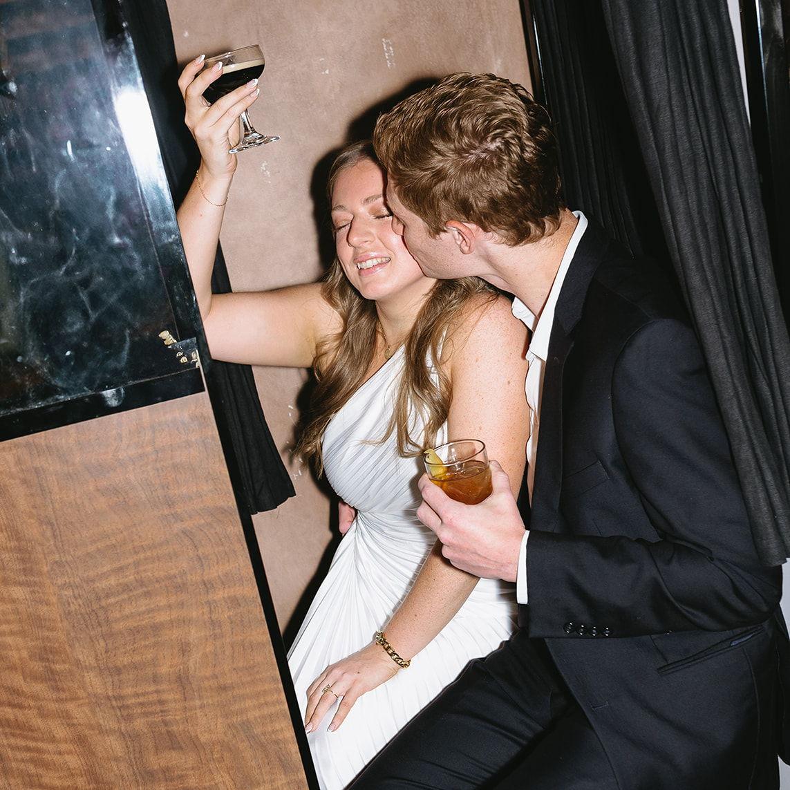 We took some of our engagement pics in one of our favorite spots in nash; Barrel Proof!