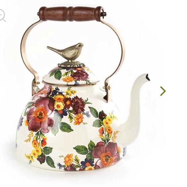Flower Market 3 Qt. Tea Kettle with Bird