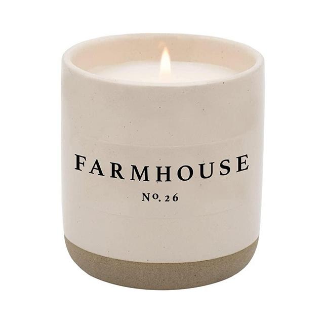 Sweet Water Decor Farmhouse Candle | Autumn, Cinnamon, and Nutmeg, Fall Scented Soy Candles for Home | 12oz Stone Jar, 60+ Hour Burn Time, Made in the USA
