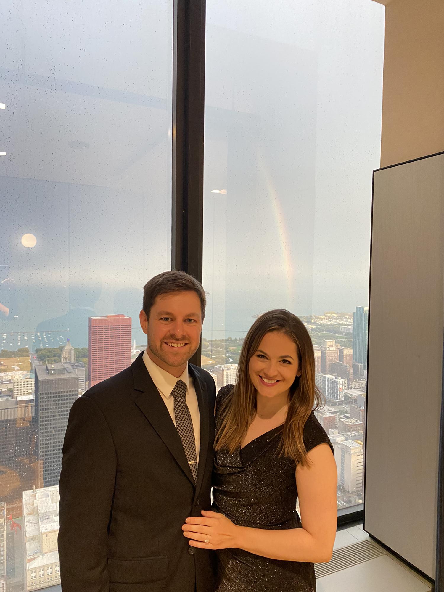 Celebrating our friends’ wedding at the Willis Tower