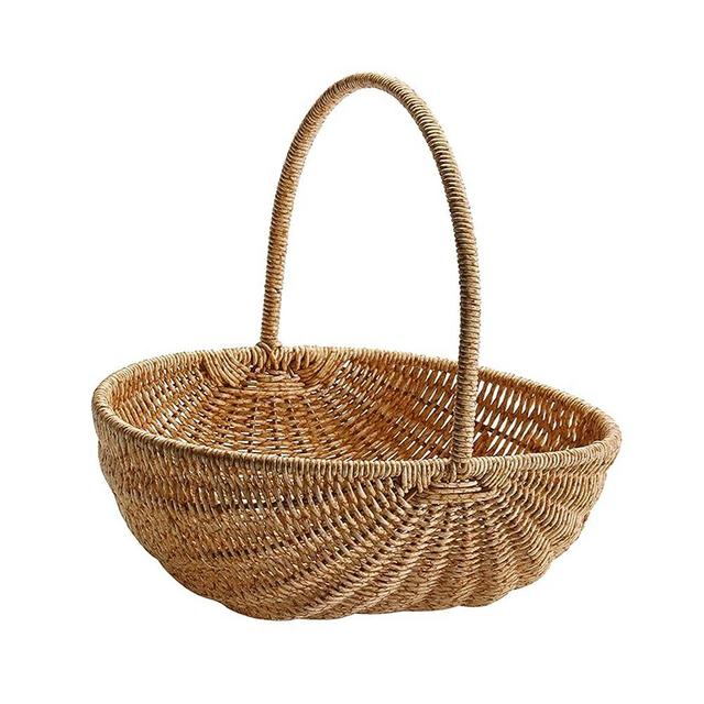 FAKEME Multipurpose Woven Basket Decoration Large Woven Picnic Fruits Bathroom