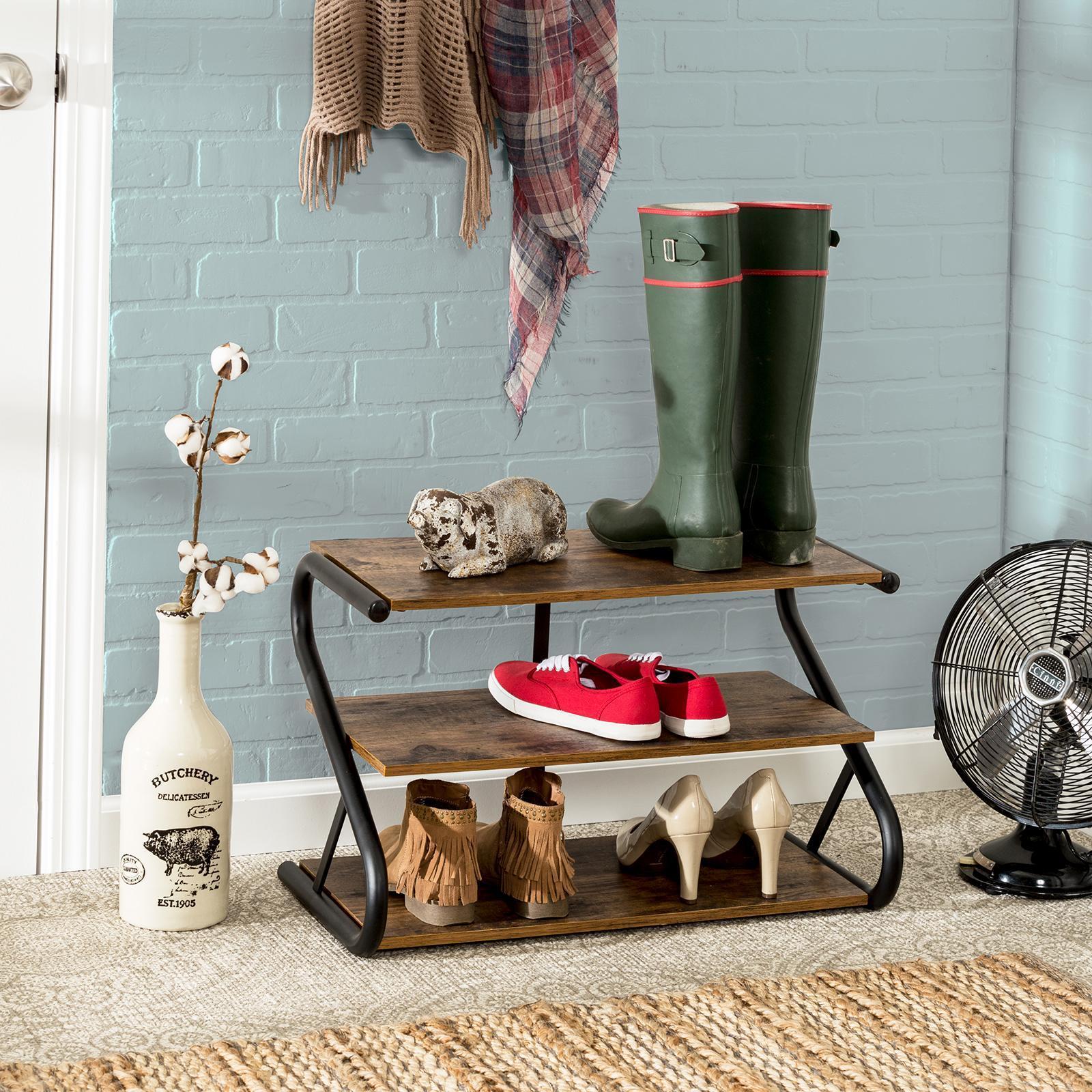 HoneyCanDo, Rustic ZFrame Shoe Rack Zola