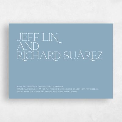 Dusty Blue Wedding Invitation - Hazeldale Landscape