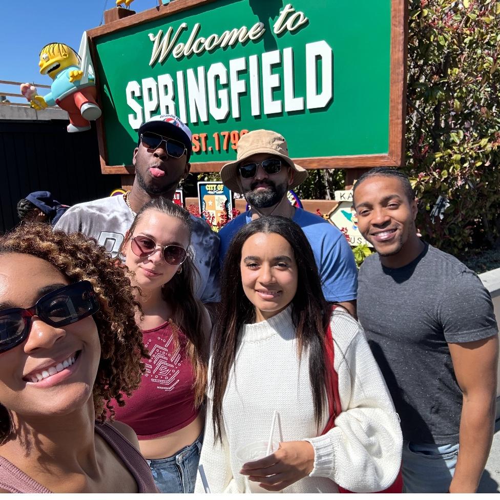 Fun times at Universal Studios: Aliyah, Dharma, Naila, Billy, Abe and Ryan.