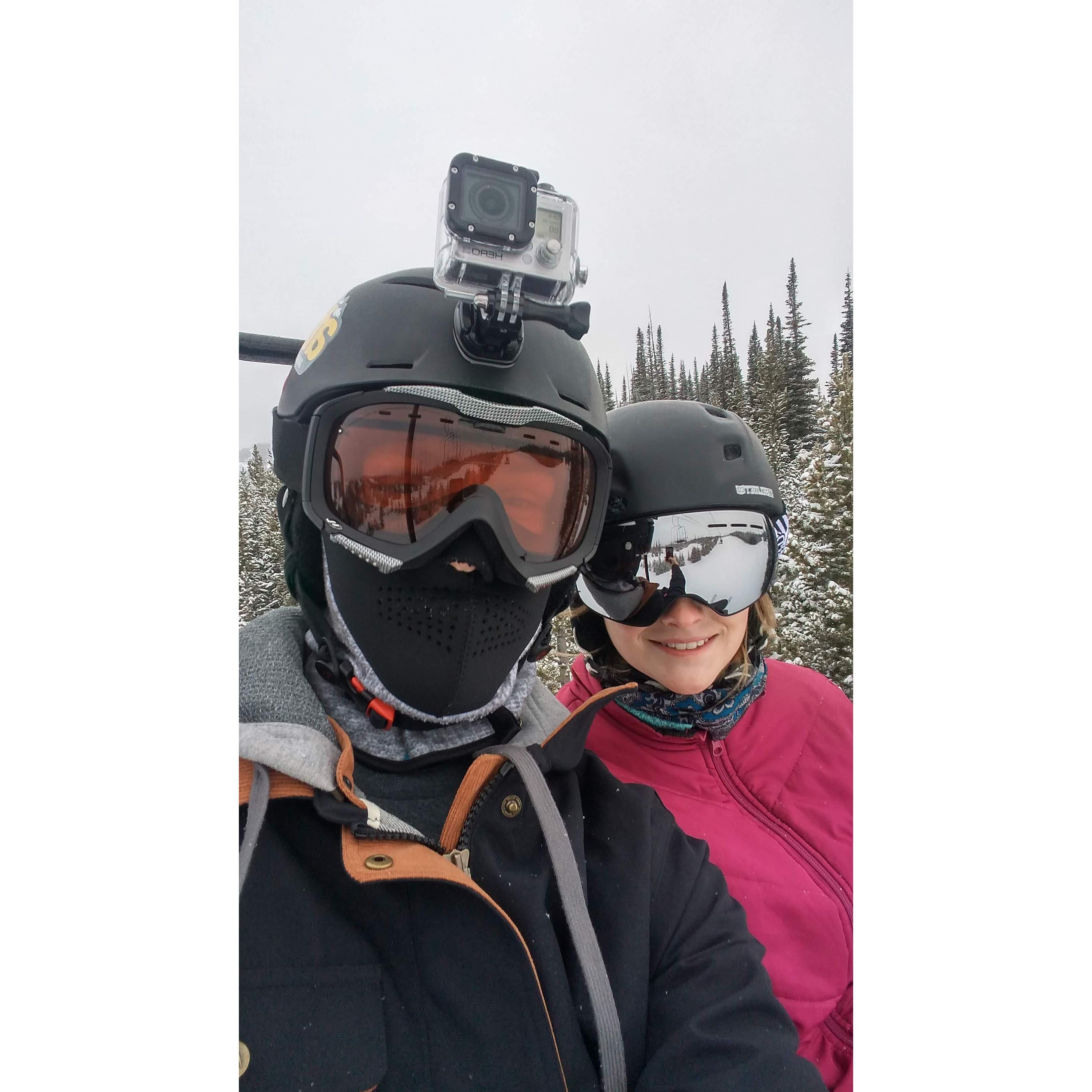 Snow boarding and skiing at Big Sky!