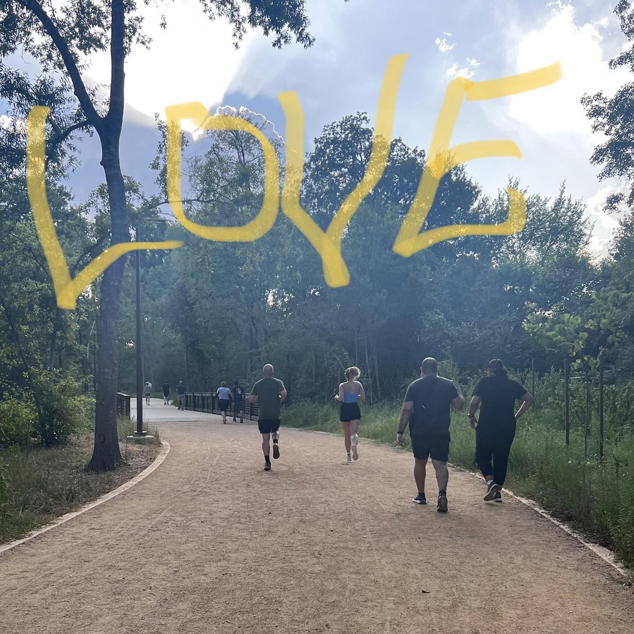 Date #4 - a run at memorial park! A friend of mine just so happened to be there and sent me this photo she took of us :)