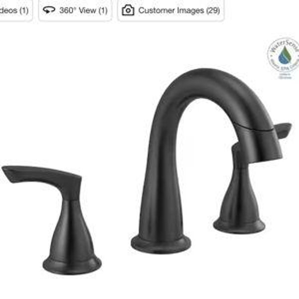 Delta Broadmoor 8 in. Widespread Double Handle Pull-Down Spout Bathroom Faucet in Matte Black 35765LF-BLPD