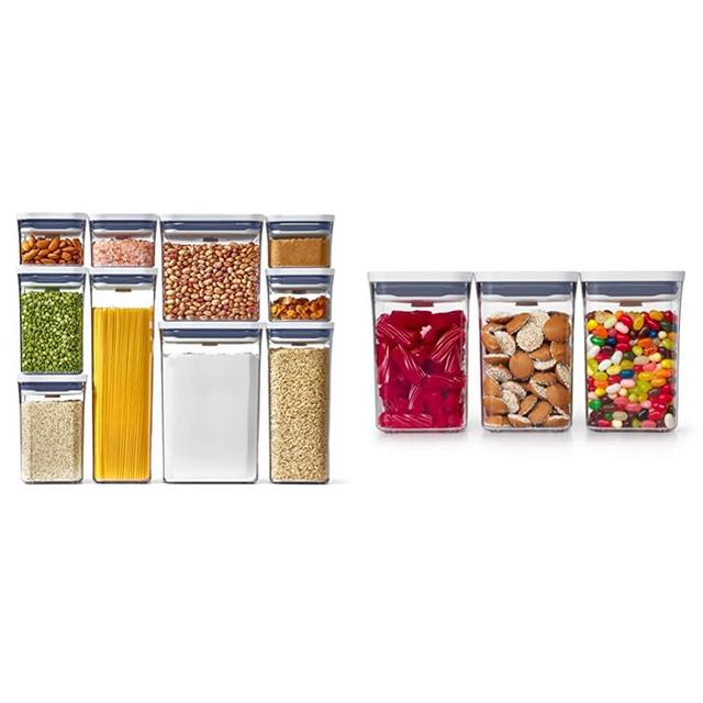 OXO Good Grips 10-Piece POP Container Set & Good Grips 3-PC Small Square Short POP Container Set