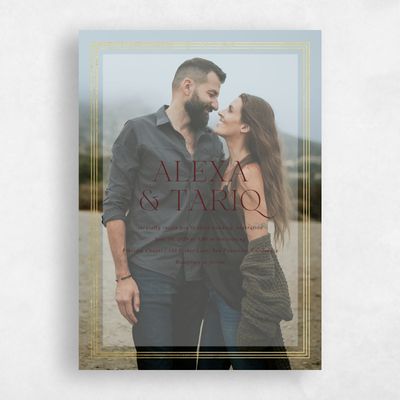 Maroon, Red Wedding Invitation - Teagan Photo Foil