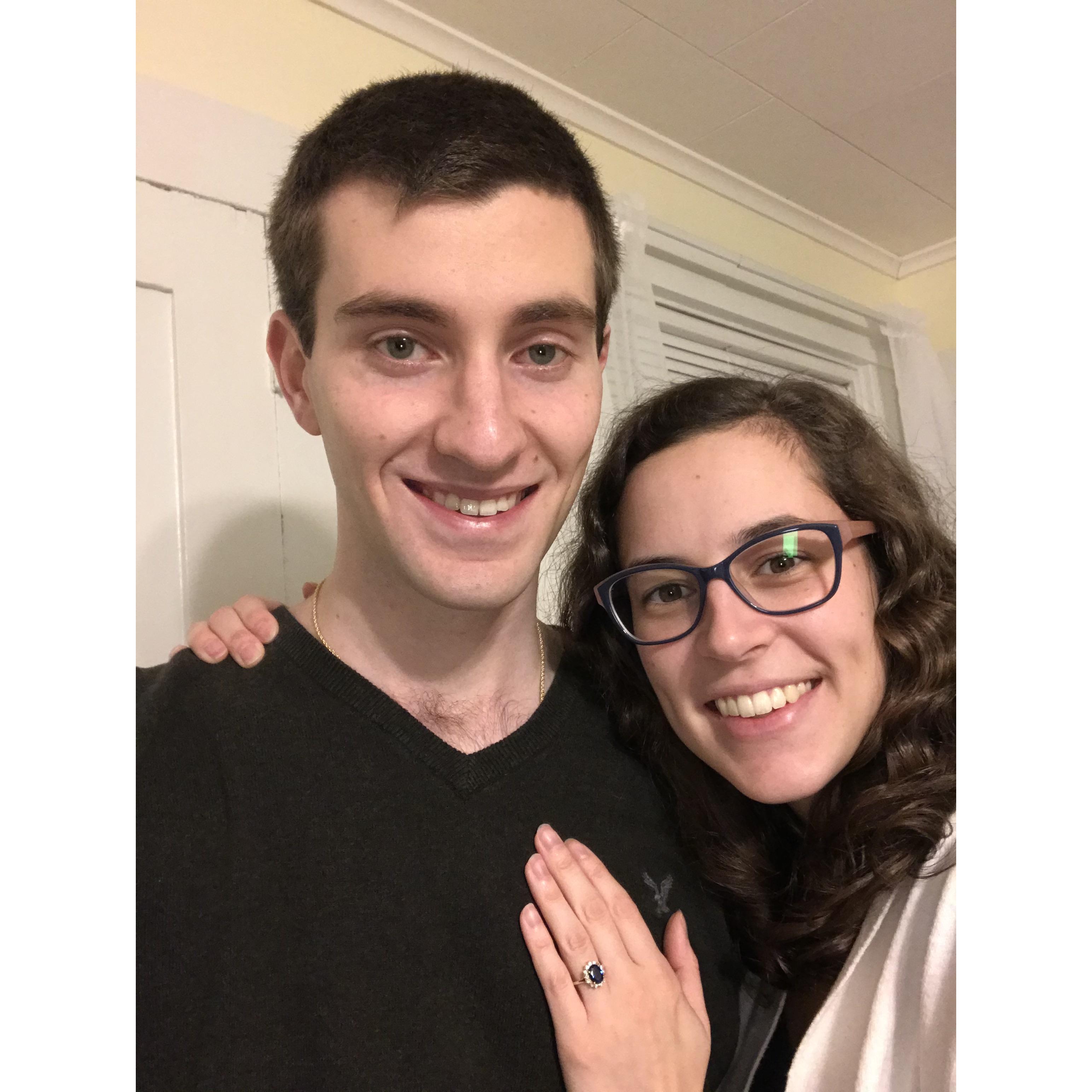The day we got engaged, December 13th, 2019.