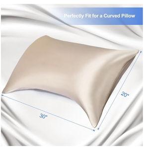 Curved Champagne Satin Pillow Case