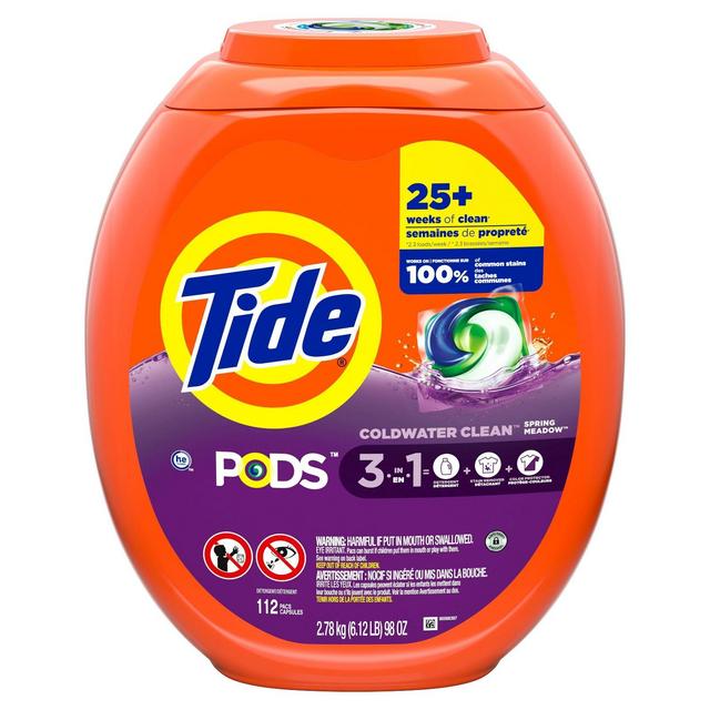 Tide Pods Laundry Detergent Pacs - Spring Meadow - 98oz/112ct