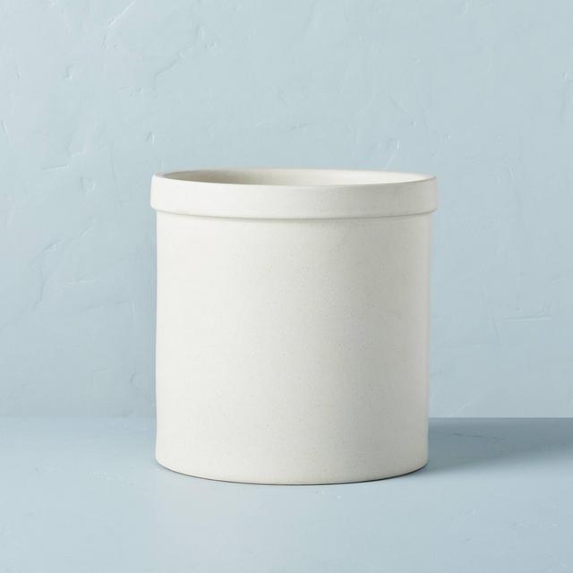 12" Large Glazed Stoneware Planter Pot Sour Cream - Hearth & Hand™ with Magnolia