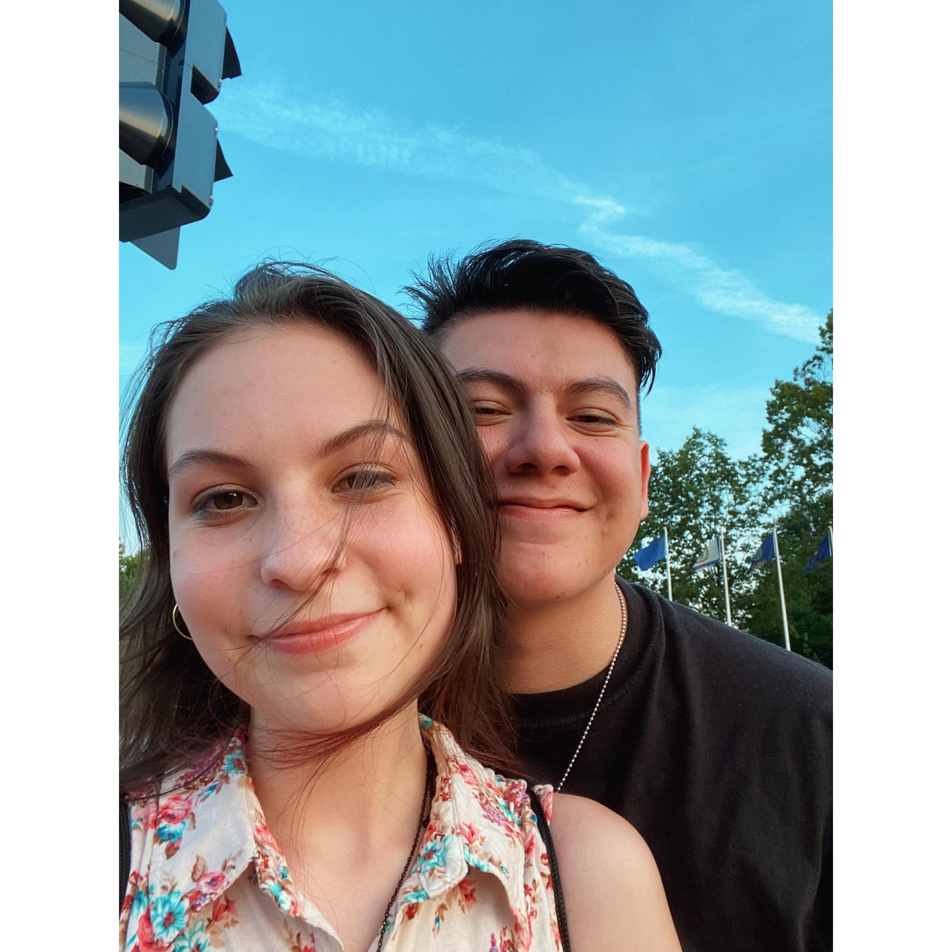 Our first date on July 2, 2020! It consisted of Chick-fil-a, a sunset walk at the Capitol Building, and our first kiss at the James Madison Library of Congress.