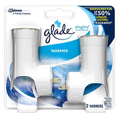 Glade PlugIns Scented Oil Warmer, Holds Essential Oil Infused Wall Plug in Refill, Up to 50 Days of Continuous Fragrance, Pack of 2 (Packaging May Vary)