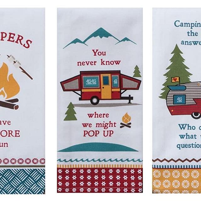 Kay Dee Designs Camping Life Kitchen Tea Towels, Set of 3