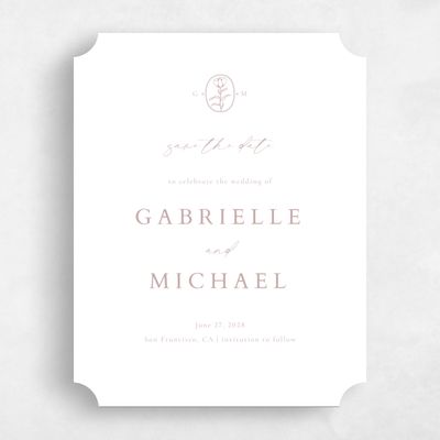 Pink Ticket Wedding Save the Date - Sintra Portrait