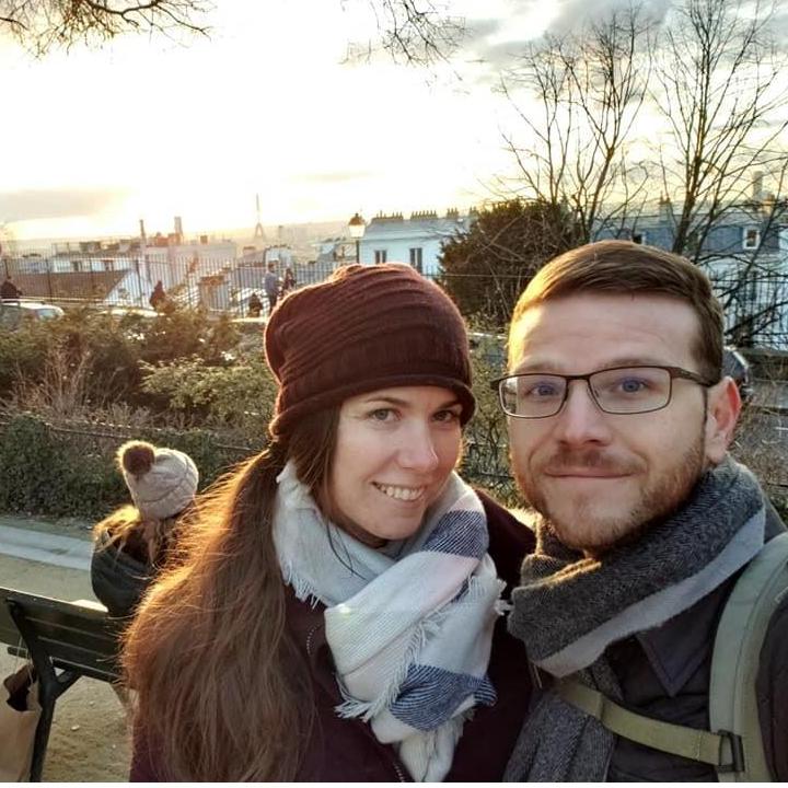 Our first Europe trip to Paris.  If you look closely, you can see the Eiffel Tower in the background