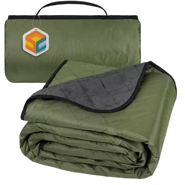 SUN CUBE Waterproof Outdoor Blanket, Fleece Windproof Foldable Stadium Camping Picnic Car Travel Beach