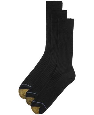 Gold Toe Men’s 3-Pack Dress Canterbury Crew Socks