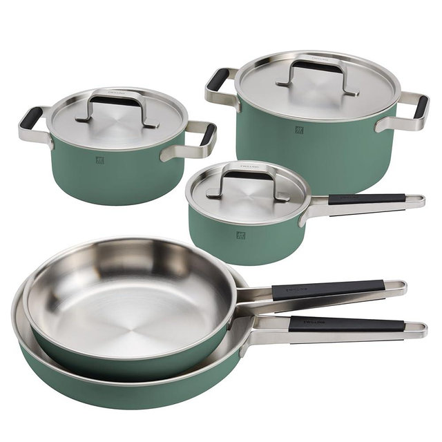 ZWILLING Pure 8-pc Stainless Steel Cookware Set, Green