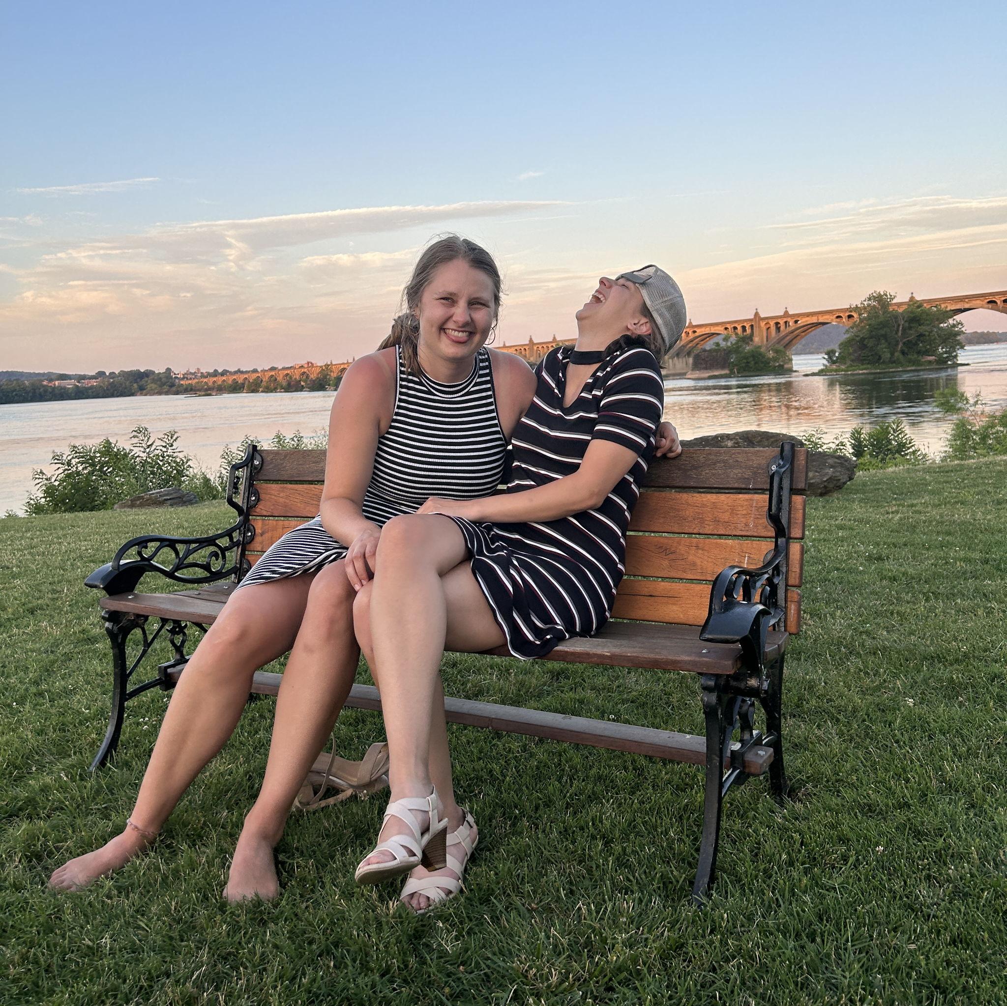 Pictures by the river at Ally's rehearsal dinner