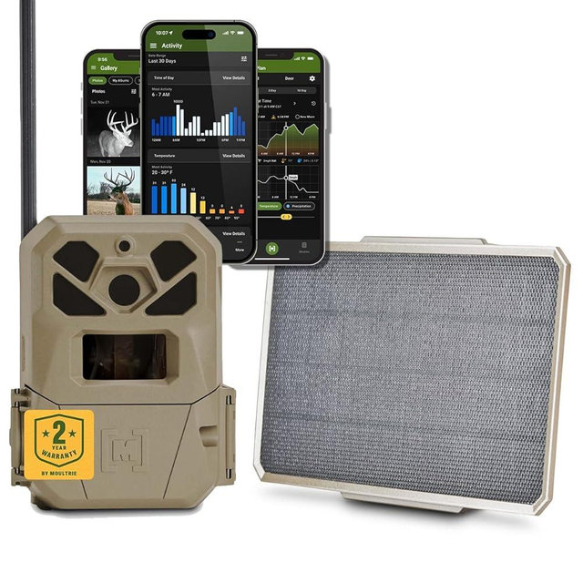 Moultrie Edge 2 Pro Cellular Trail Camera - Auto Connect Nationwide 4G LTE - On Demand 40MP Photo - 1440P Video with HD Audio - Ai False Trigger Elimination - 100 Ft Detection Range - No-Glow Flash