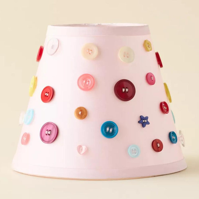 Button Tapered Lamp Shade - Pink