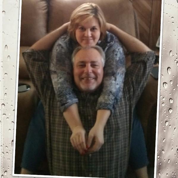 THIS WAS OUR 1ST CHRISTMAS. A FEW NIGHTS PRIOR WE WERE DRIVING BACK FROM C/MAS SHOPPING & IT WAS POORING RAIN & HE SANG "I LOVE A RAINY NIGHT" TO ME (VERY ANIMATED) & I LATER ADDED THE RAINY FRAME