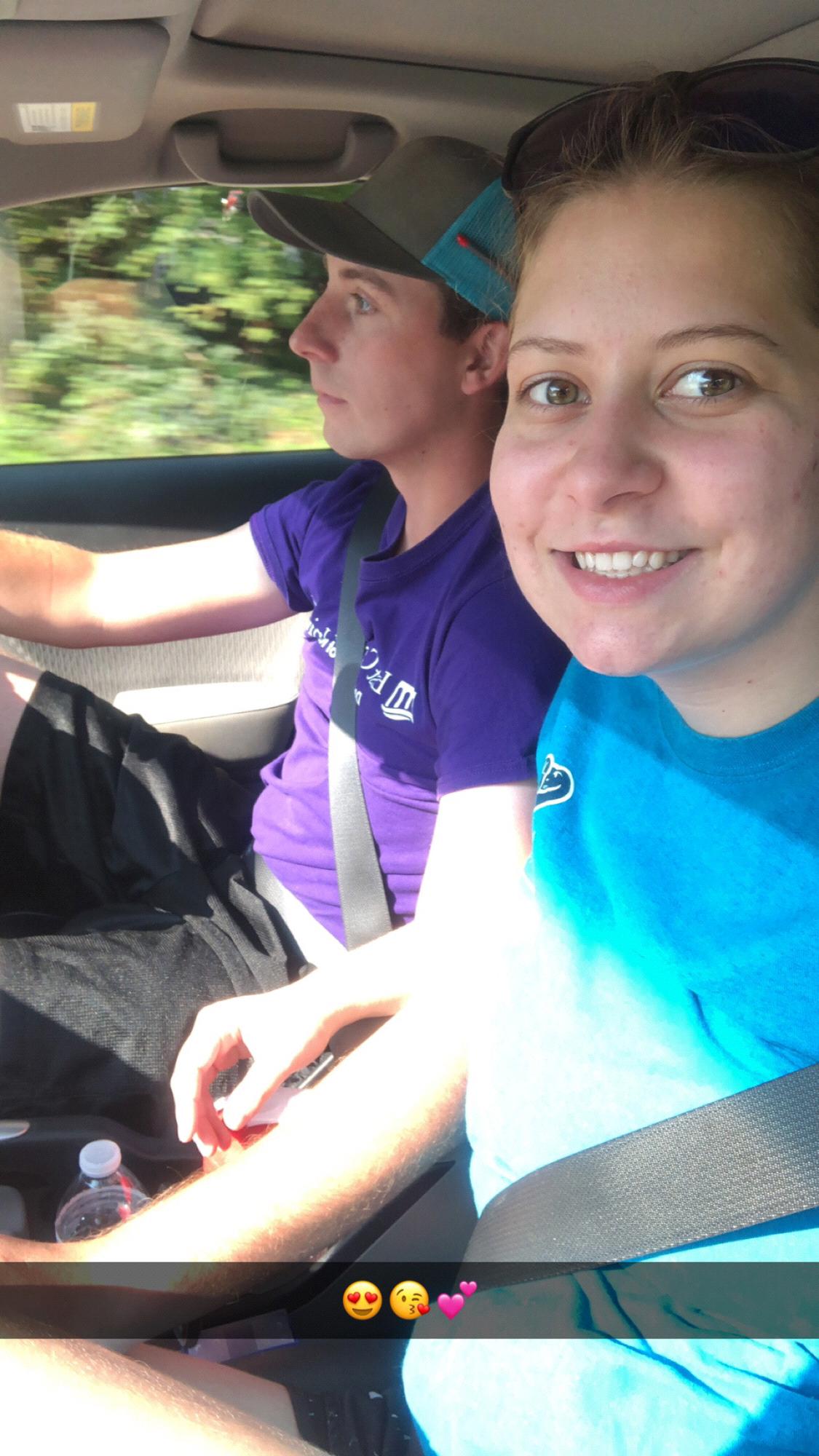 On our way to one of our many adventures! -A