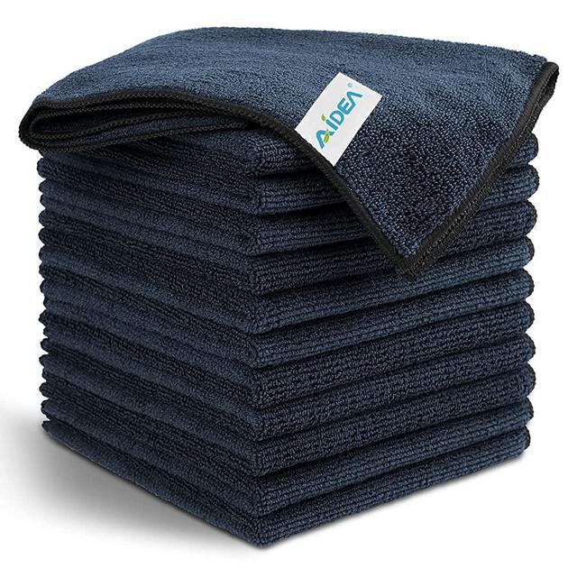 AIDEA Microfiber Cleaning Cloth-12PK, Multi-Purpose Microfiber Cleaning Towel, Absorbent Cleaning Cloths, Lint-Free Streak-Free for House, Kitchen, Bathroom, 12" x 12"