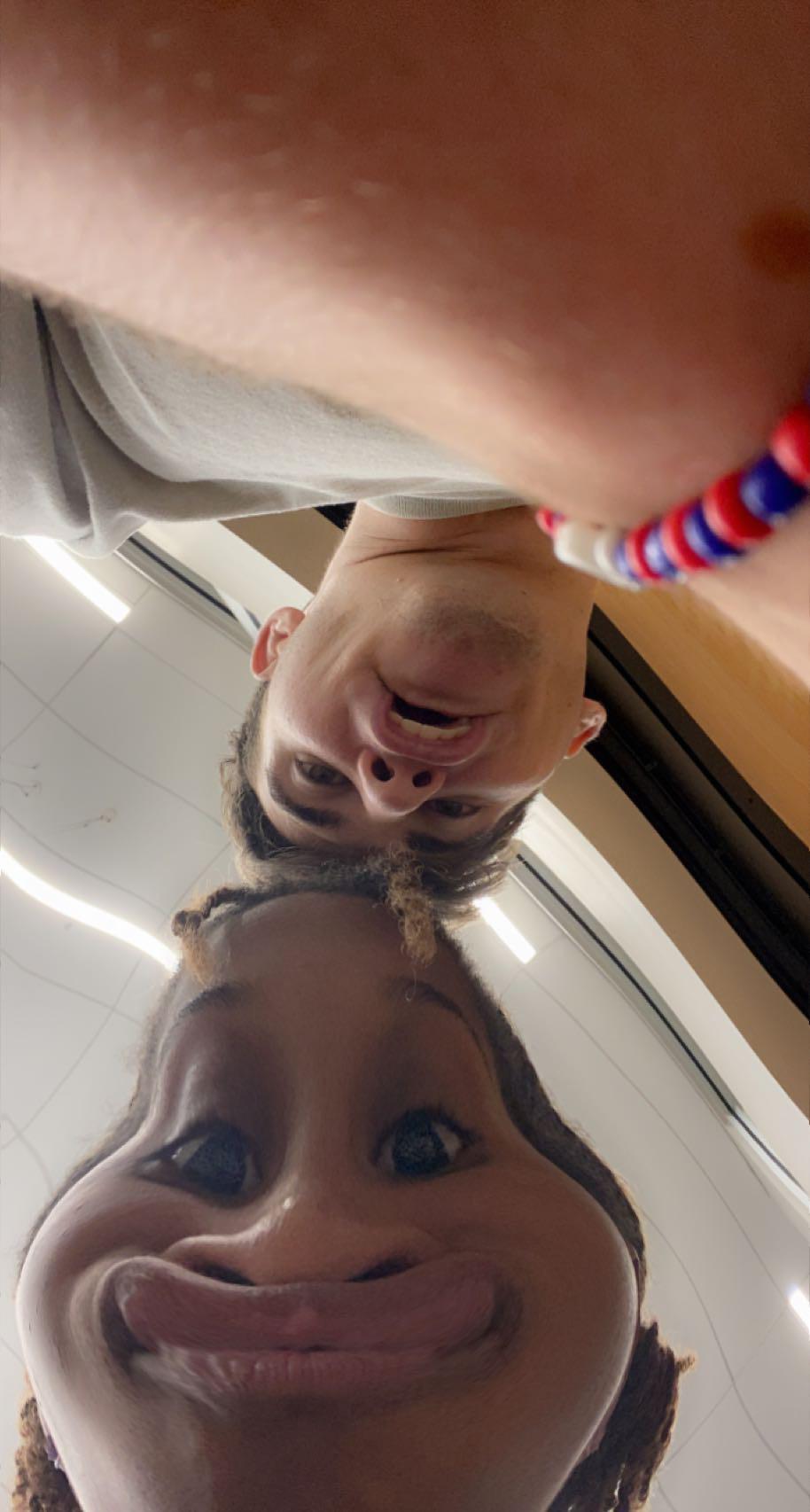 Silly picture of us at Starbucks!