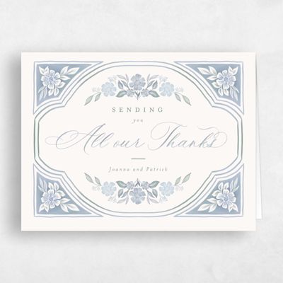 Blue Watercolor Wedding Thank You - Reed Landscape