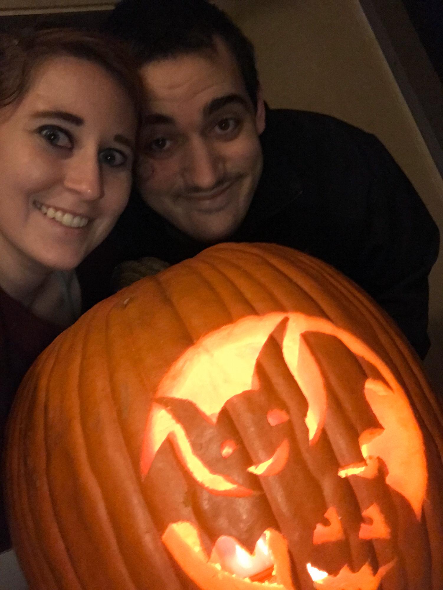 Our first Halloween together, pumpkin carving was a must!