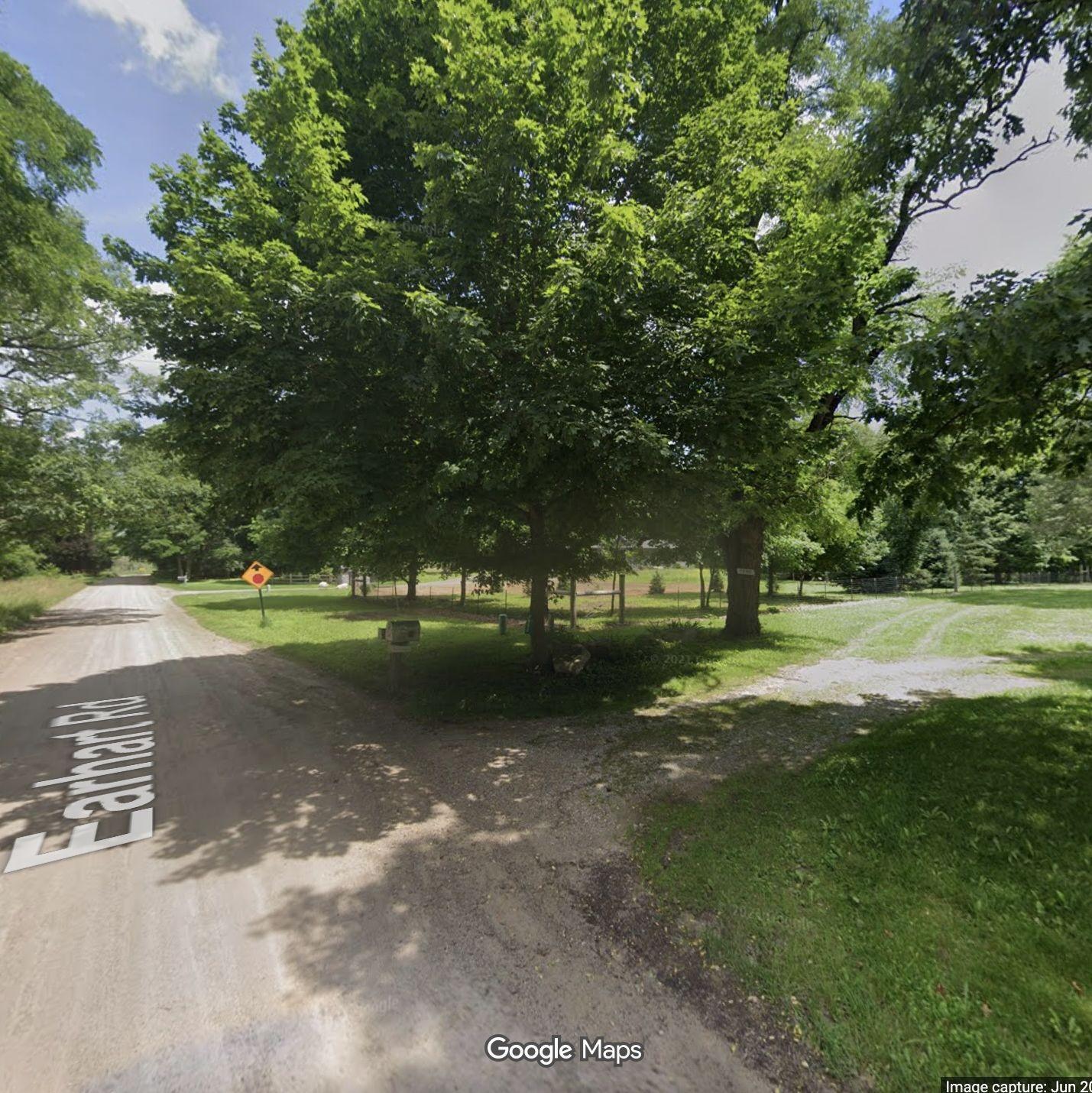 Parking on the grass farther down Earhart.